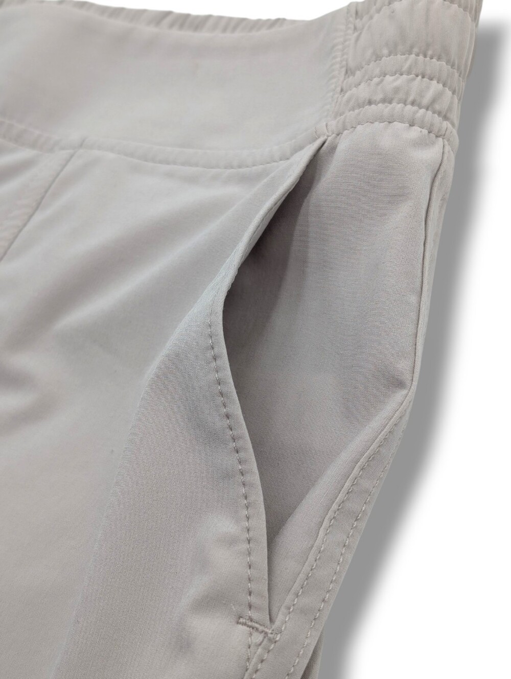 Athleta "Chelsea" Sz 8 Taupe/Stone Super Soft Fabric Flowy Wide Leg Zip Pockets - Picture 6 of 16